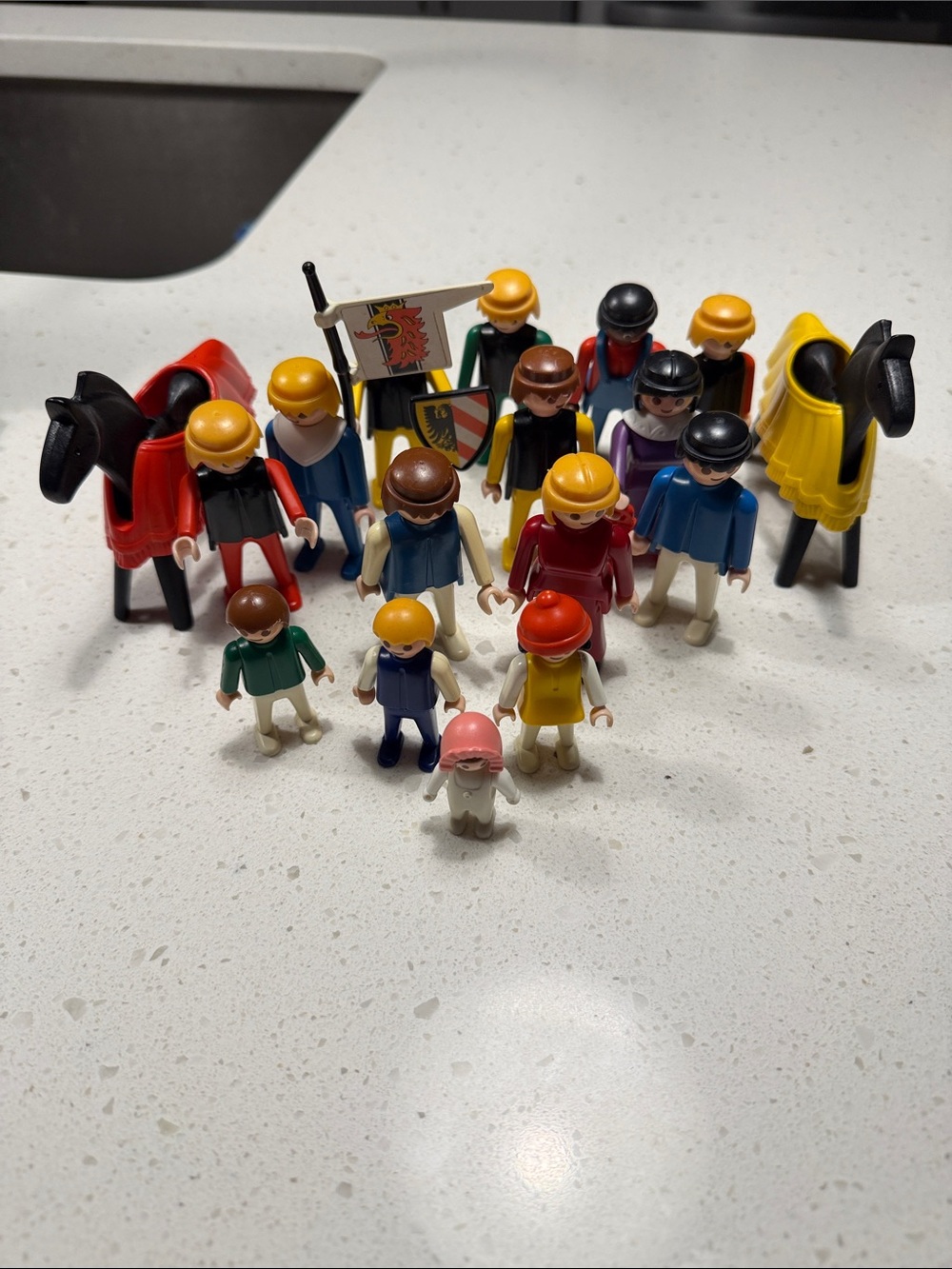 Vintage Playmobil Figure Lot – Assorted Knights, Adults & Children + Accessories
